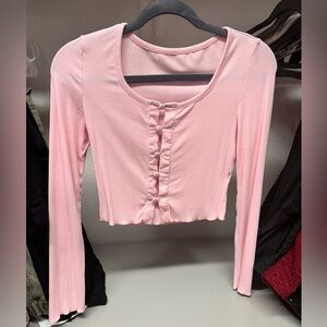 Pink crop long sleeve